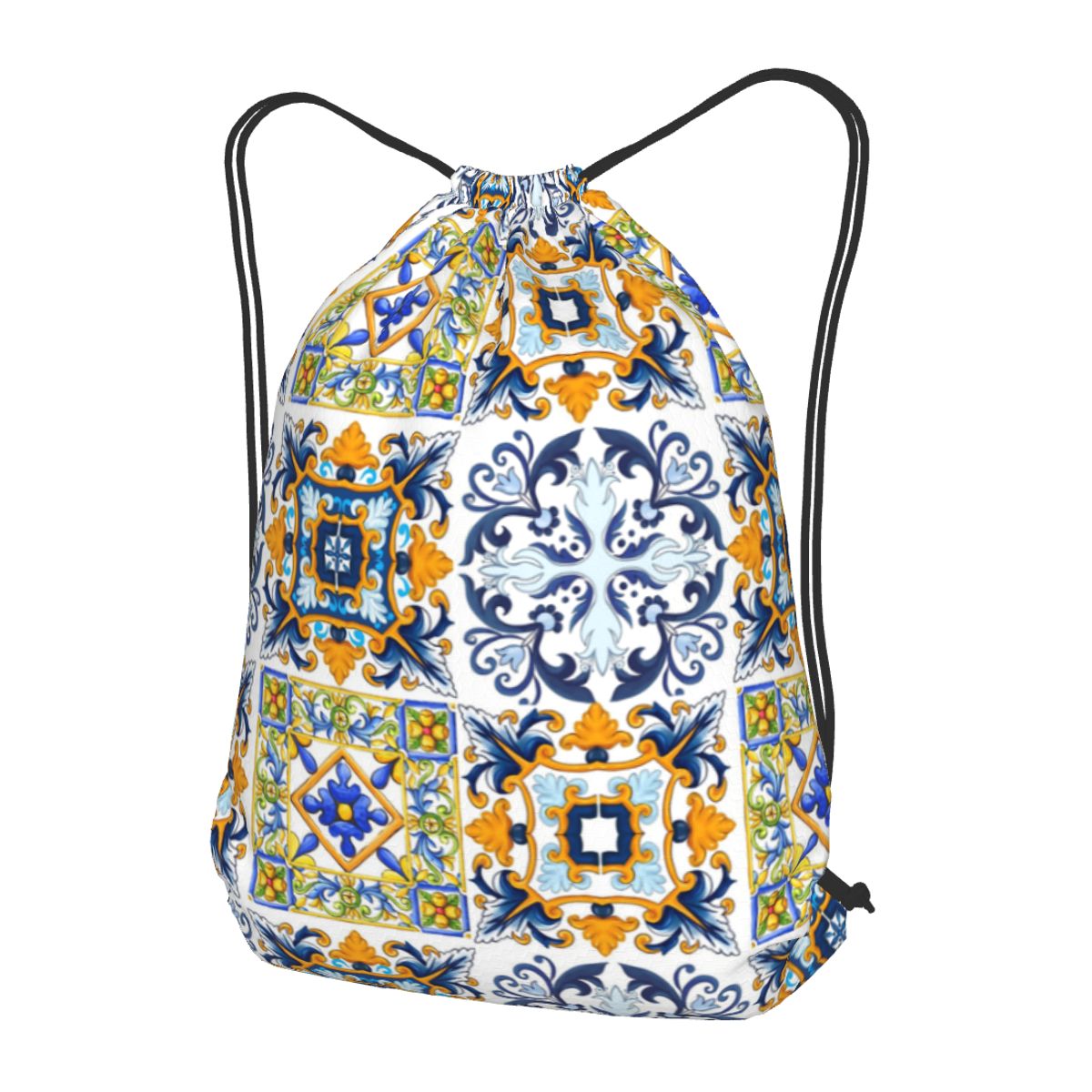 Tile Bag Drawstring - Sicilya Fayansları Kopyası, Akdeniz, Mozaik, Süs
