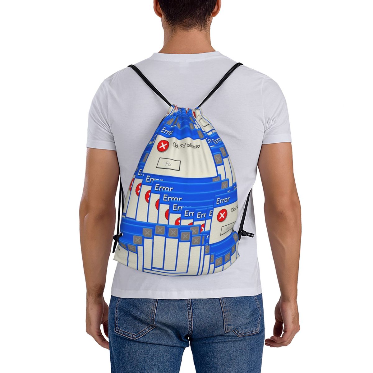Tile Bag Drawstring - Windows Xp Error Tiled Sırt Çantaları