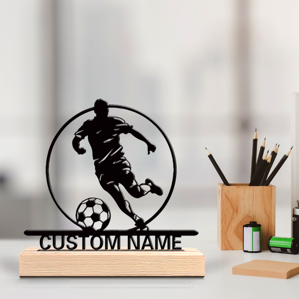 Board Game Football - İsme Özel Metal Futbolcu Heykeli, Ahşap