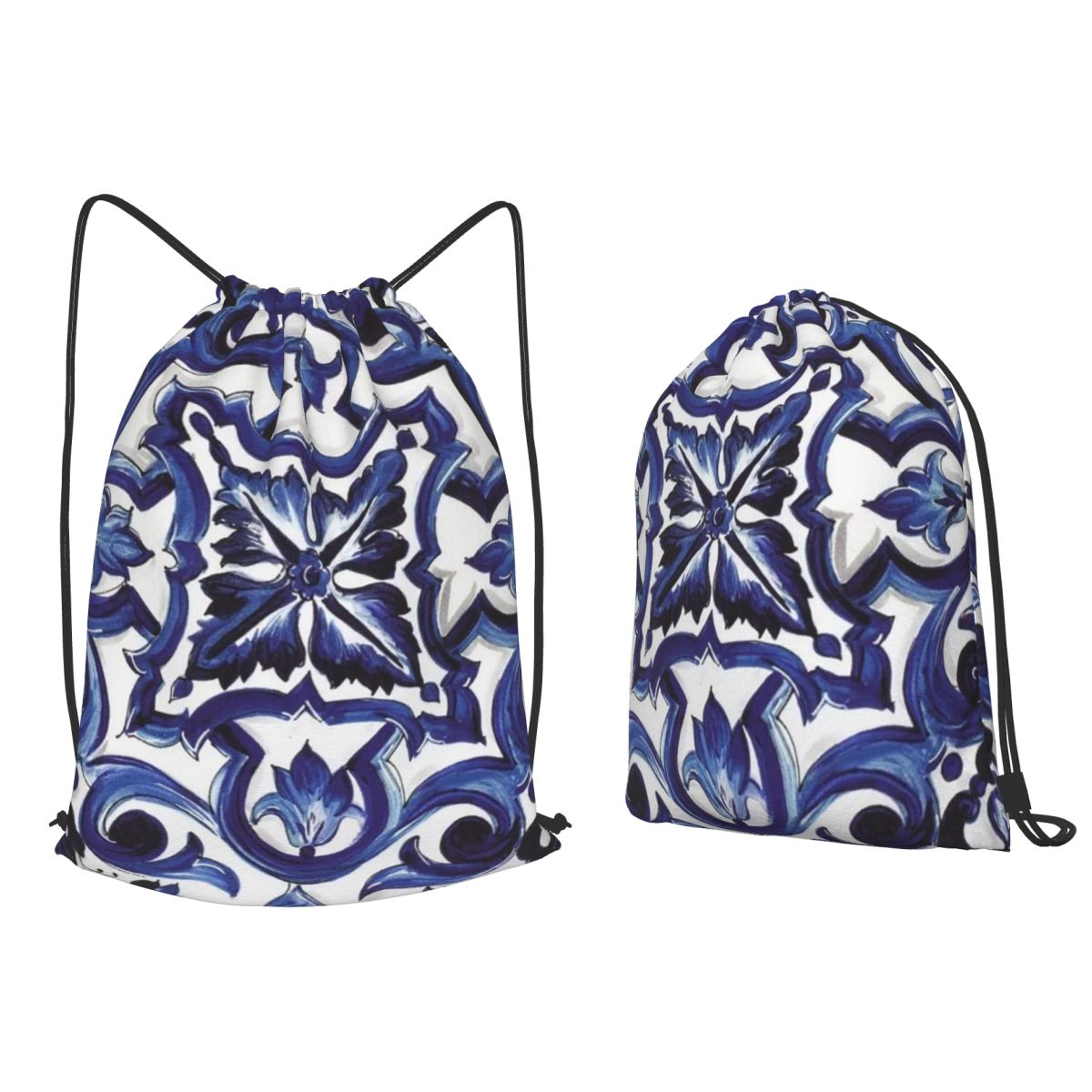 Mavi Süslü Çiçekli Akdeniz Sic - Tile Bag Drawstring incelemesi ve fiyatı