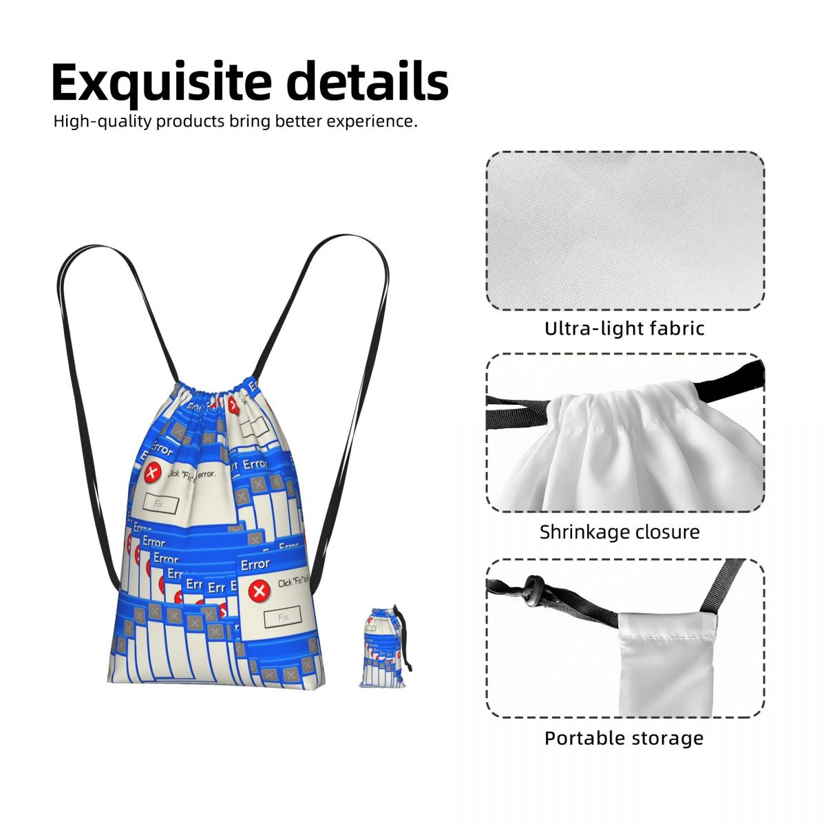 Windows Xp Hatası Baskılı İpli - Tile Bag Drawstring incelemesi ve fiyatı